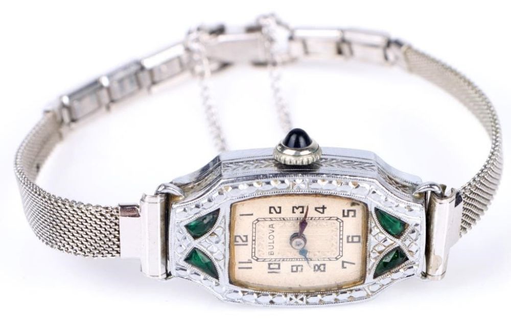 Lot 154158: 10K WHITE GOLD BULOVA VINTAGE WATCH 47 JEWELS