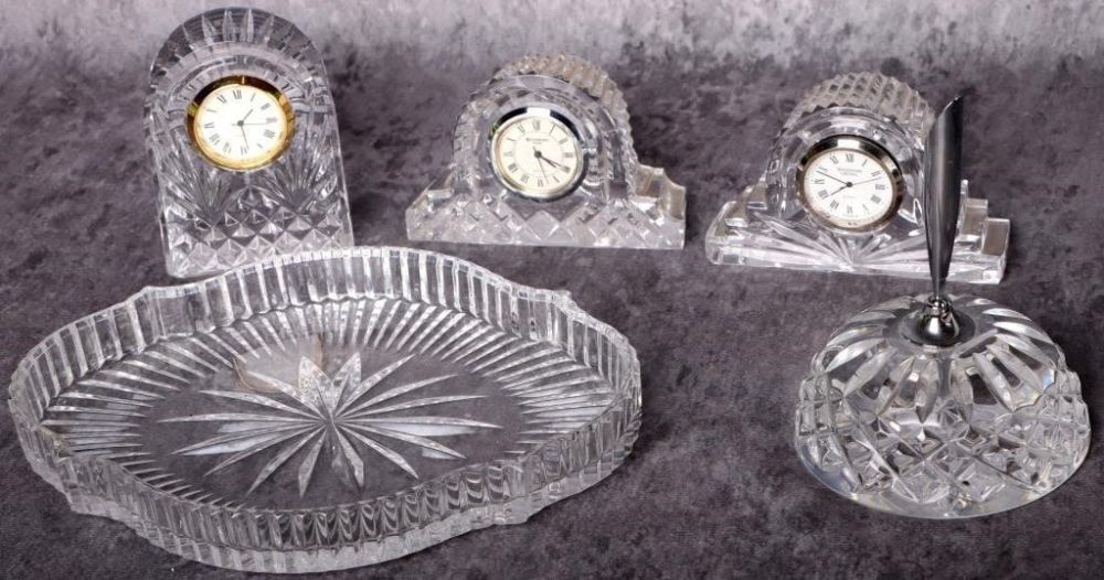Lot 154162: WATERFORD CRYSTAL DESK ACCESSORITES - LOT OF 5