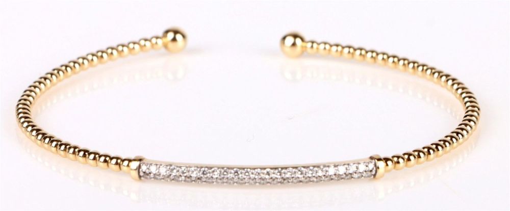 Lot 156153D: GABRIEL & CO. 14K YELLOW GOLD DIAMOND BRACELET