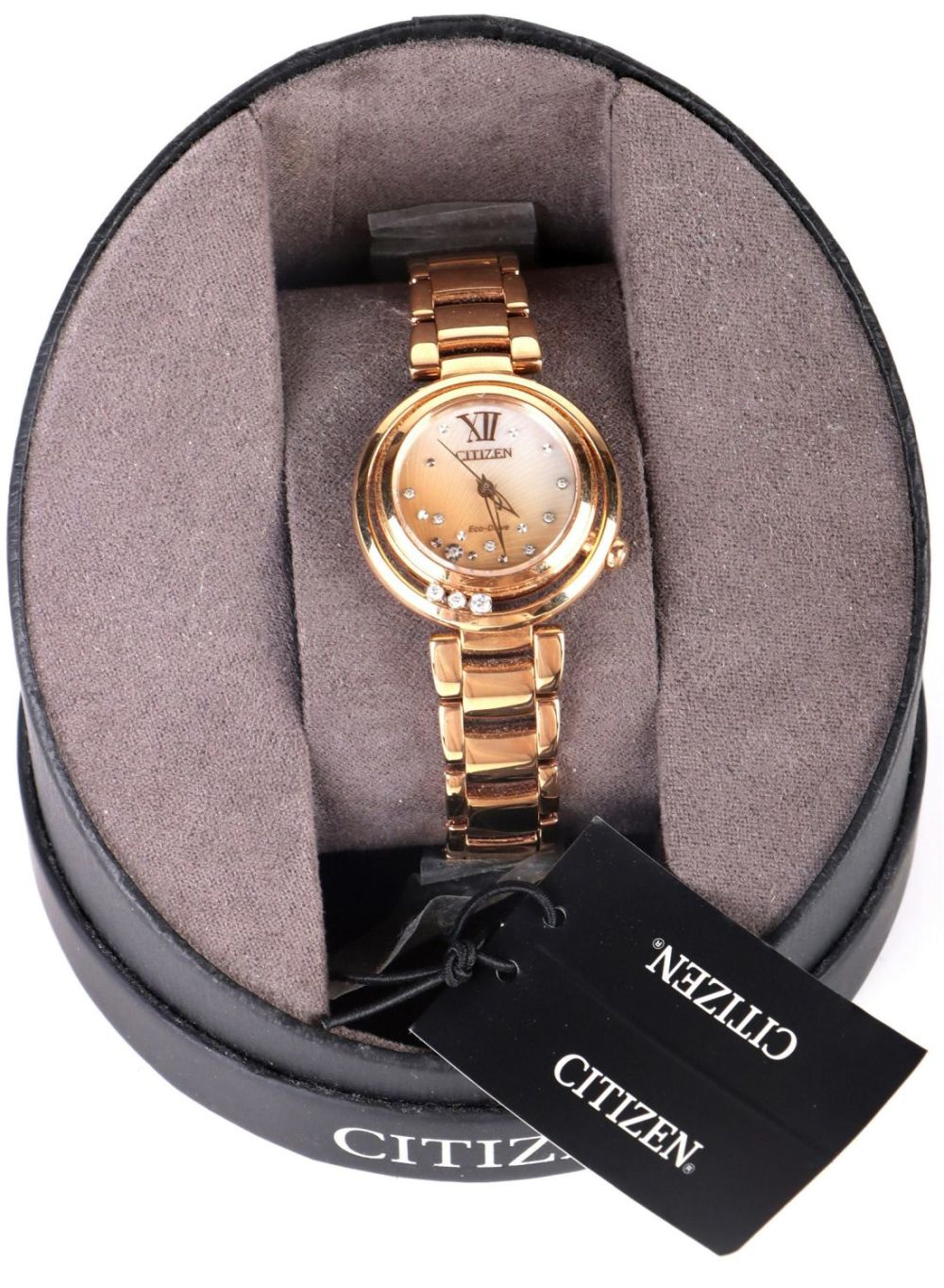 Lot 156172: NEW CITIZEN ECO DRIVE SUNRISE DIAMOND WATCH