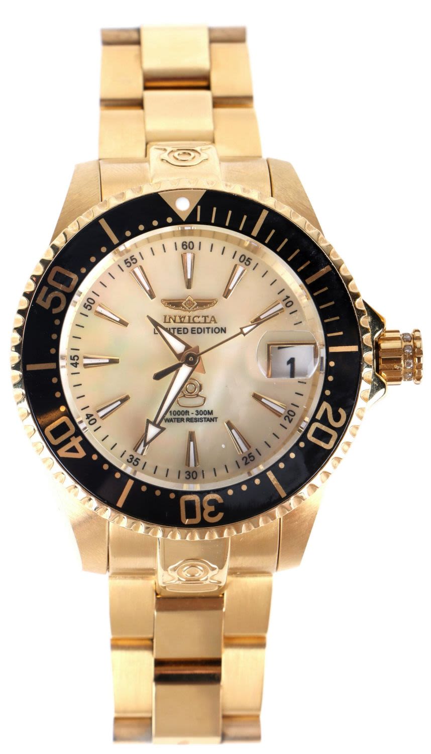 Lot 156175: INVICTA GRAND DIVER GOLD-TONED 3D MOP DIAL WATCH