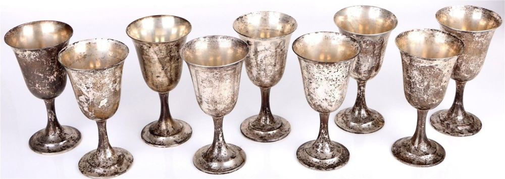 Lot 156259: VINTAGE LORD SAYBROOK STERLING P664 GOBLETS - 9