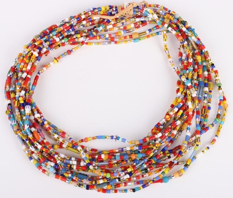 Lot 157154: GHANA HANDMADE RECYCLED GLASS BEAD NECKLACES