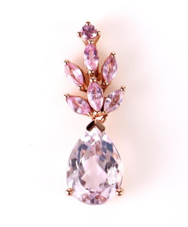 Lot 157175: 14K YELLOW GOLD LADIES PINK KUNZITE PENDANT