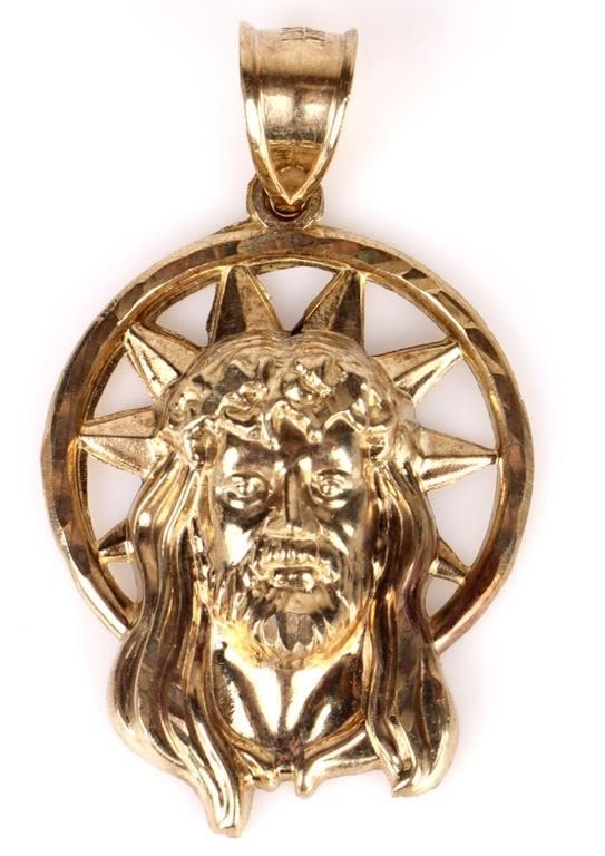 Lot 157181: 14K YELLOW GOLD JESUS RELIGIOUS PENDANT