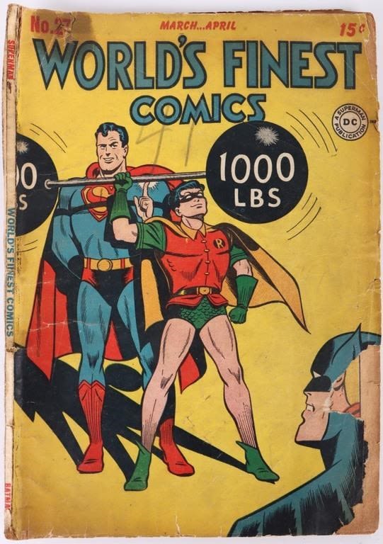 Lot 157216: WORLDS FINEST COMICS #27 - COVER BY JACK BURNLEY