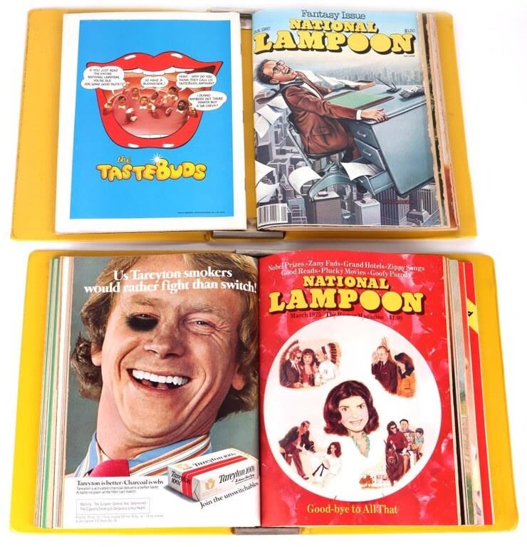 Lot 157226: NATIONAL LAMPOON MAGAZINES 1975-74 & MORE BINDERS