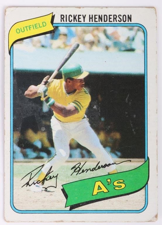 Lot 157228: RICKEY HENDERSON ROOKIE BASEBALL CARD