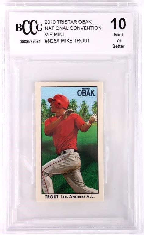 Lot 157230: 2010 TRISTAR OBAK MIKE TROUT VIP MINI 10.0 MINT