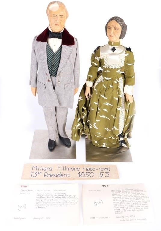 Lot 157253: 13TH PRESIDENT FILLMORE LEWIS SORENSEN DOLL PAIR