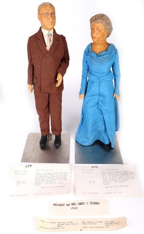 Lot 157258: 33RD PRESIDENT TRUMAN LEWIS SORENSEN DOLL PAIR