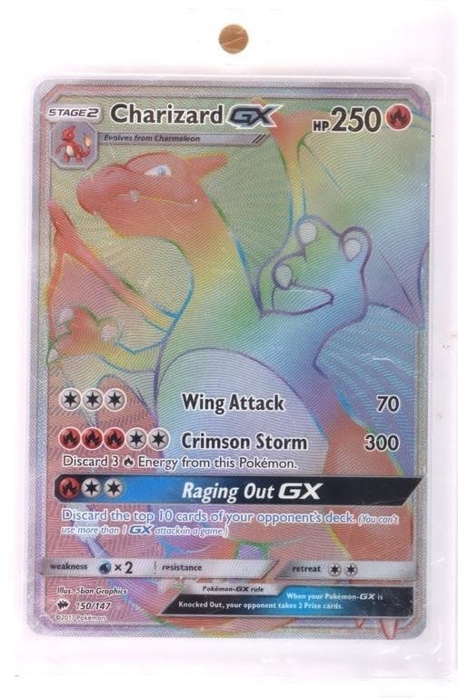 Lot 158192: CHARIZARD GX 150/147 BURNING SHADOWS POKEMON CARD