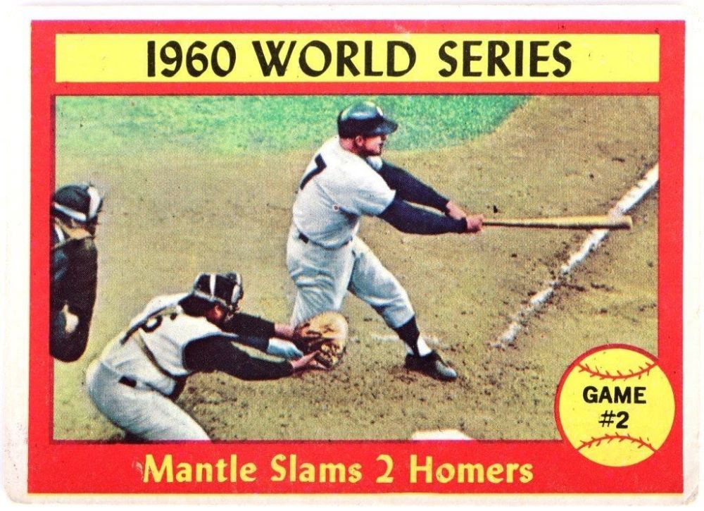 Lot 158198: 1961 TOPPS # 307 MICKY MANTLE SLAMS 2 HOMERS CARD