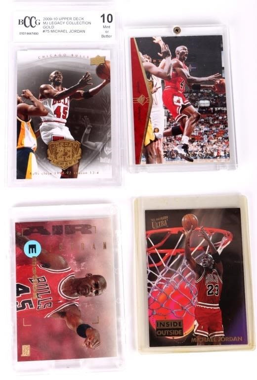 Lot 158201: MICHAEL JORDAN BASKETBALL CARDS LOT OF 4