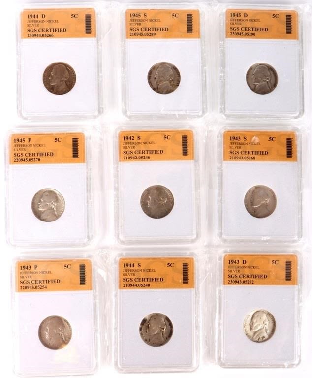 Lot 158216: COLLECTIBLE VINTAGE U.S. JEFFERSON NICKELS - 9