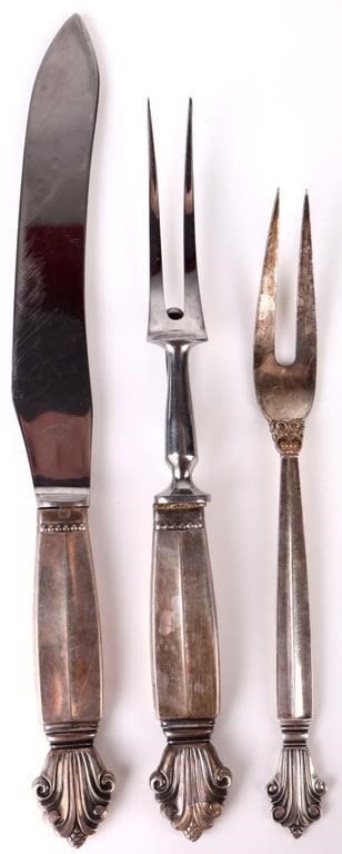 Lot 158258: GEORG JENSEN ANTIQUE STERLING SILVER SERVING WARE