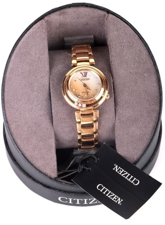 Lot 158285: NEW CITIZEN ECO DRIVE SUNRISE DIAMOND WATCH