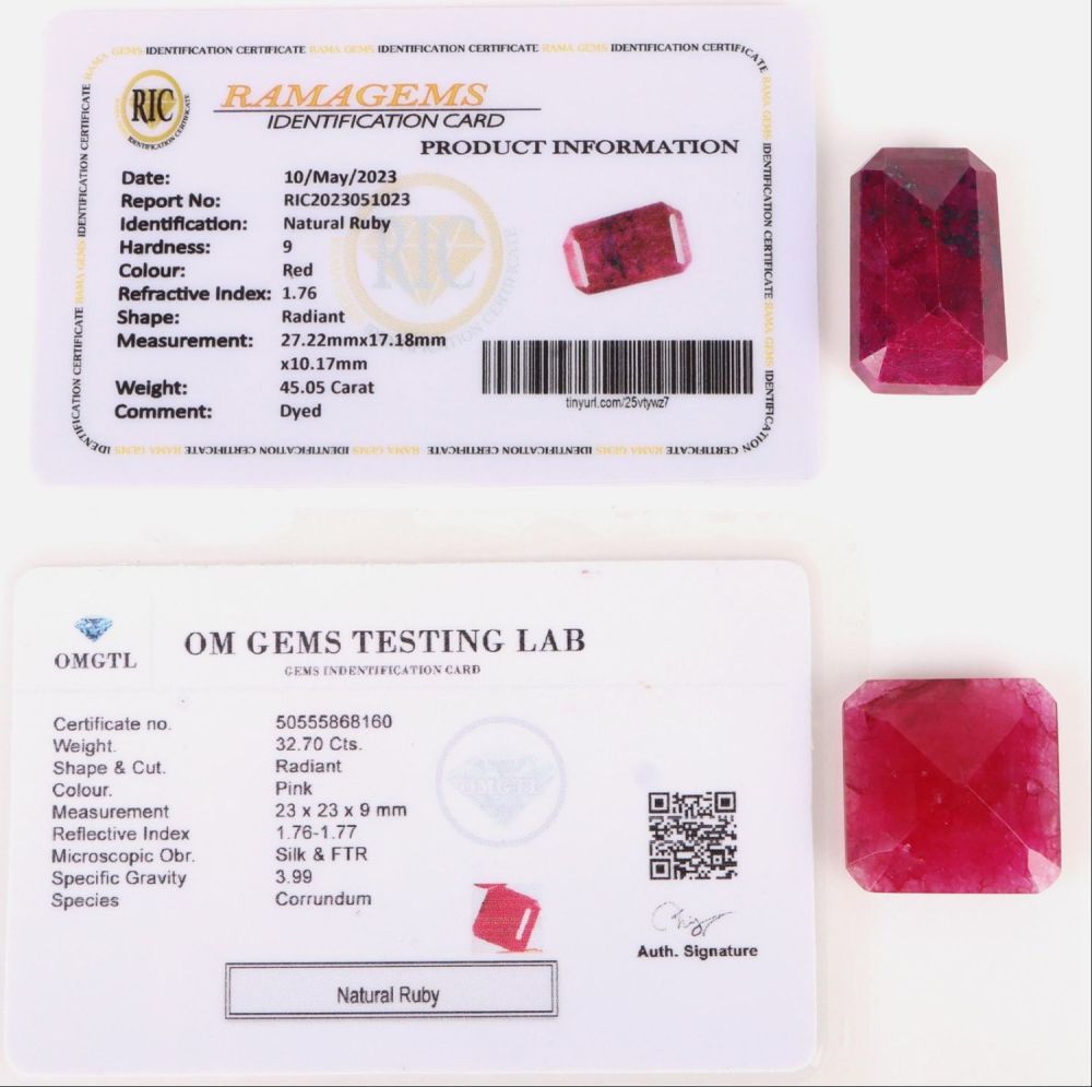Lot 160169: 77.75CTW GENUINE NATURAL RUBIES W/ CERTS