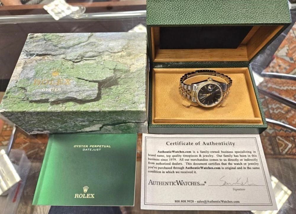 Lot 162079a: ROLEX BLUE DIAL 18K GOLD/STAINLESS DATEJUST WATCH