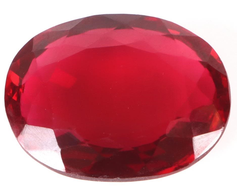Lot 163153: 49.00CT GENUINE LOOSE RED OVAL RUBY W/ CERT.