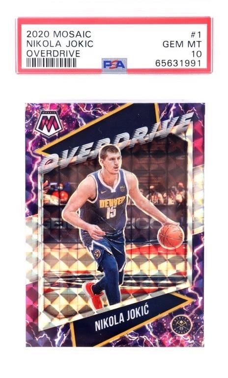 Lot 164281: 2020 MOSAIC NIKOLA JOKIC OVERDRIVE #1 PSA GEM 10