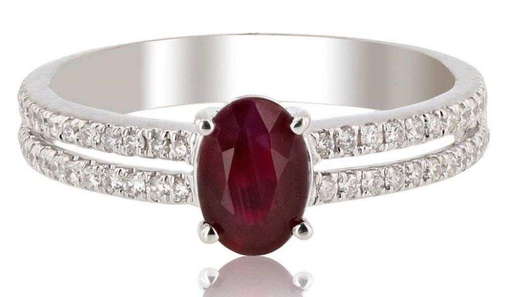 Lot 165151: 1.10CT UNHEATED RUBY & 0.24CTW DIA 14K GOLD RING