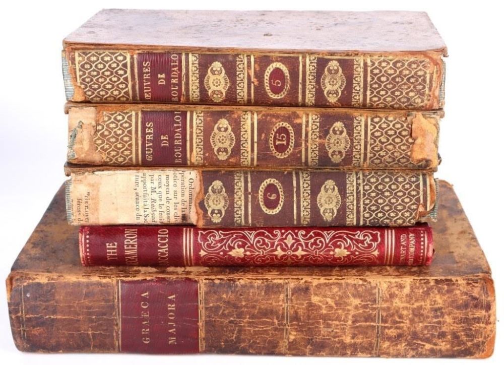 Lot 165299: 1824-1912 ANTIQUE FRENCH & ENGLISH BOUND BOOKS