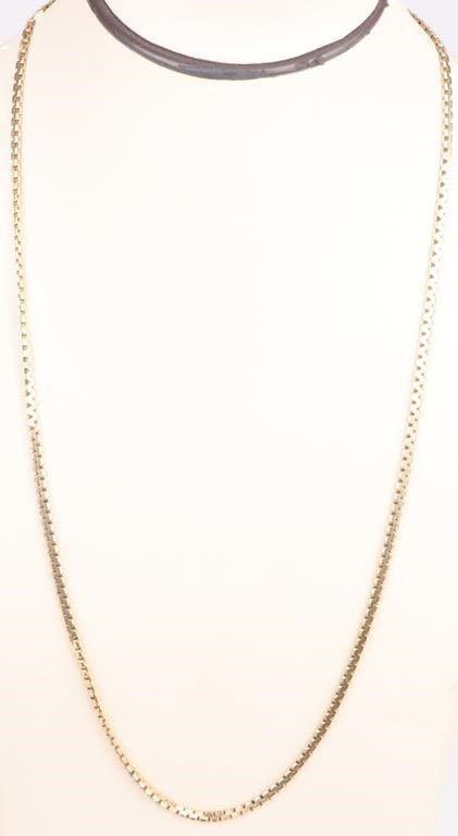 Lot 166156: 14K YELLOW GOLD CUBE LINK CHAIN UNISEX NECKLACE