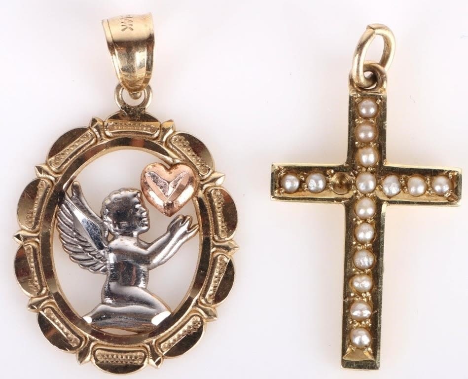 Lot 166178: 14K YELLOW GOLD RELIGIOUS PENDANTS - LOT OF 2