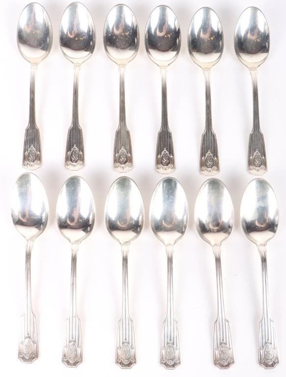 Lot 166213: STERLING SILVER 1912 ANTIQUE SPOONS - LOT OF 12