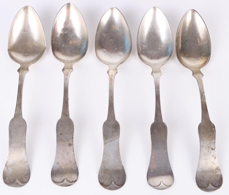 Lot 166214: 90% SILVER ANTIQUE COIN SILVER SERVING SPOONS