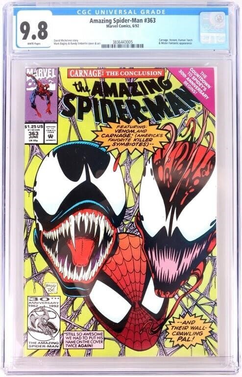 Lot 166257: CGC 9.8 AMAZING SPIDER-MAN #363- 3RD FULL CARNAGE