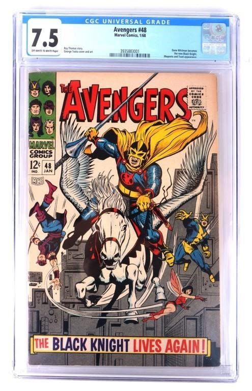 Lot 166268: CGC 7.5 AVENGERS #48-1ST APP. OF THE BLACK KNIGHT