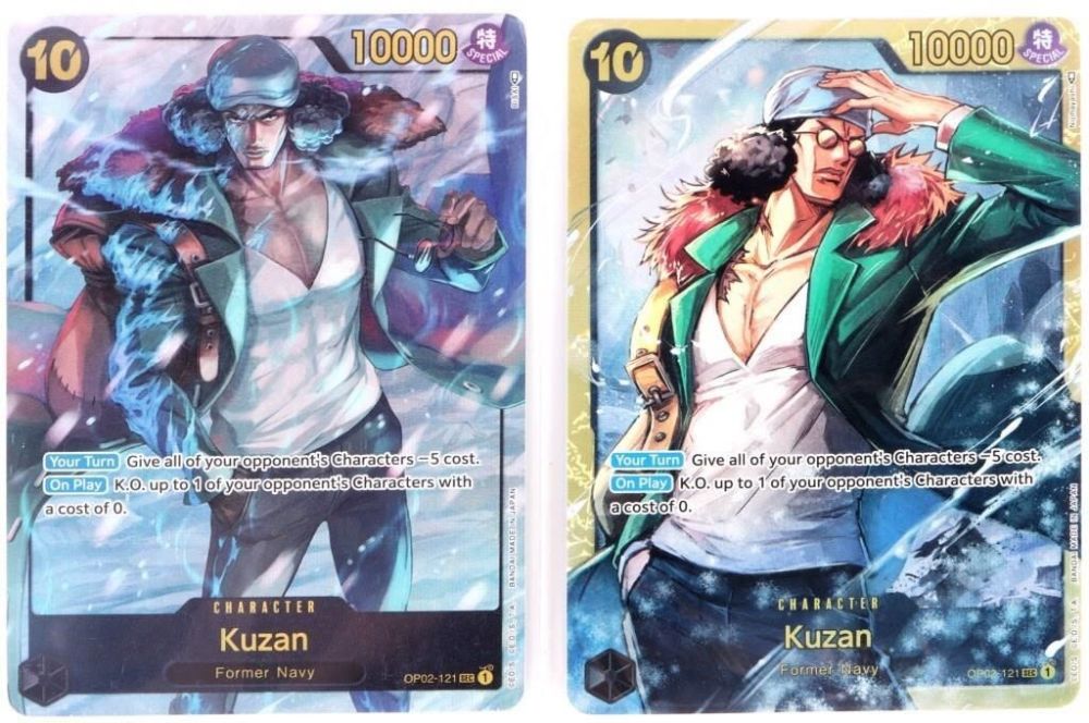 Lot 166270: ONE PIECE CARD GAME KUZAN OP03-121 REG & ALT ART