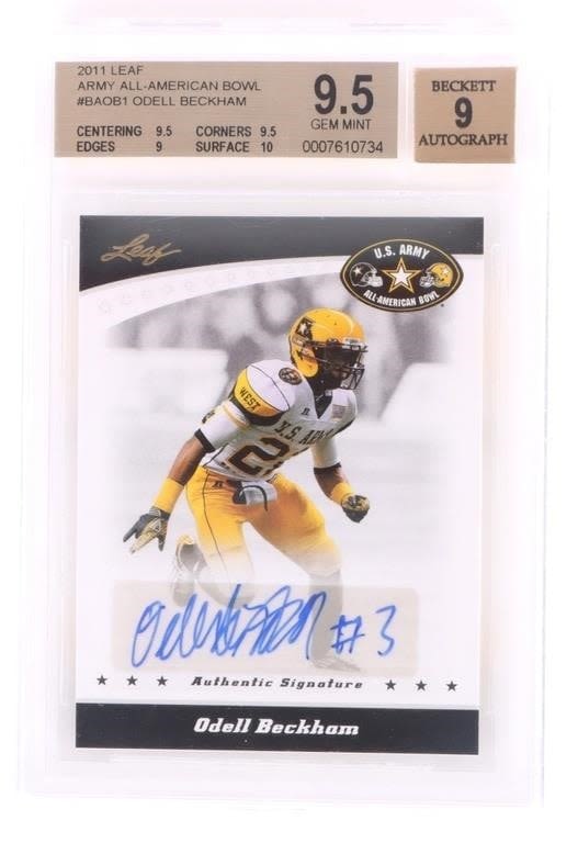 Lot 166278: ODELL BECKHAM 9.5-9 GRADED AUTOGRAPH CARD