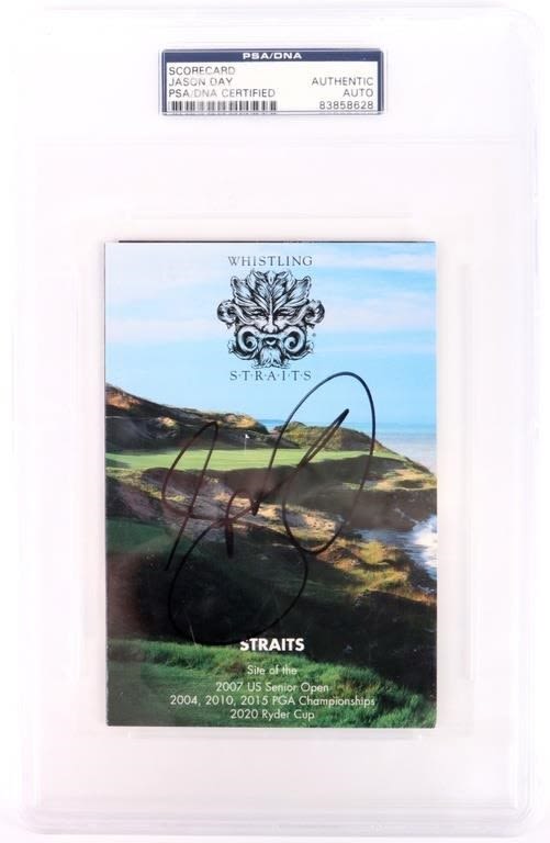 Lot 166279: JASON DAY AUTOGRAPHED PSA/DNA CERTIFIED SCORE CARD
