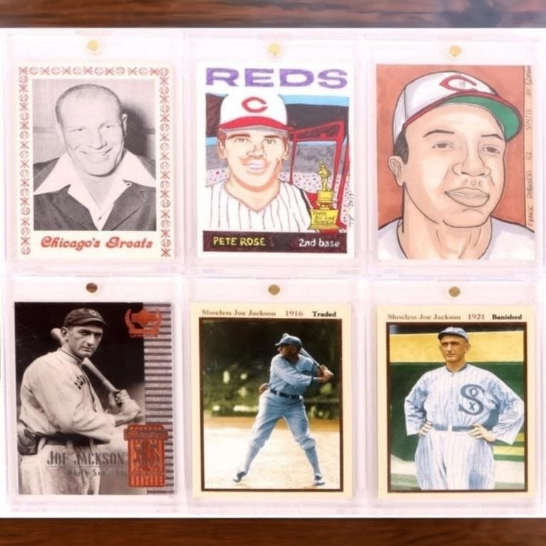 Lot 166286: COLLECTIBLE ROSE, JACKSON, VEECK, & ROBINSON CARDS