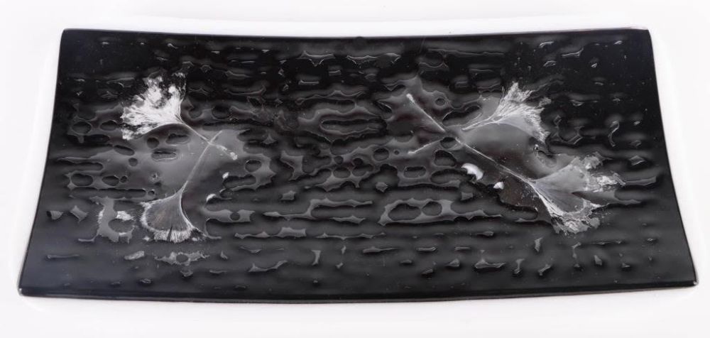 Lot 166311: VINATGE BUBBLE GLASS ABSTRACT ART PLATE UNSIGNED