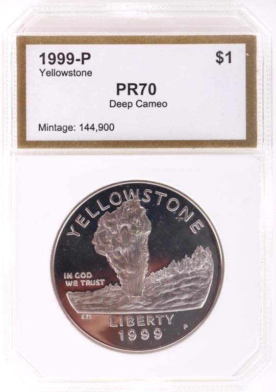 Lot 166336: PR70 1999 P YELLOWSTONE PARK COMM. PROOF DOLLAR