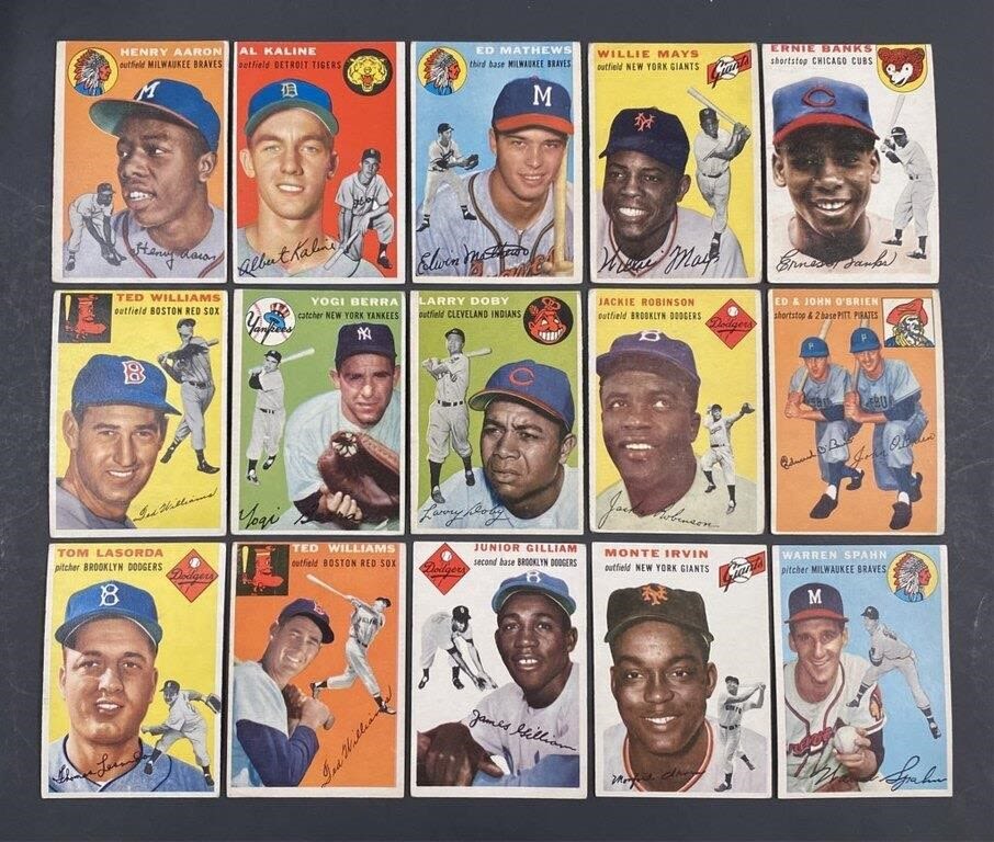 Lot 168123a: 1954 TOPPS BASEBALL CARD SET - HANK AARON ROOKIE