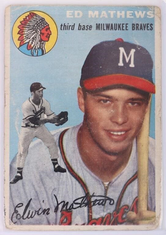 Lot 168131a: ED MATHEWS #30 1954 TOPPS BASEBALL CARD