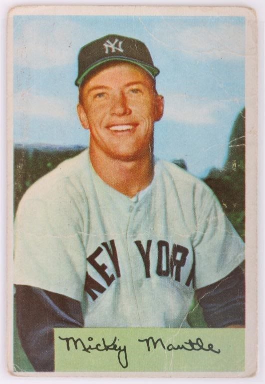 Lot 168131c: MICKEY MANTLE HOF #65 1954 BOWMAN BASEBALL CARD