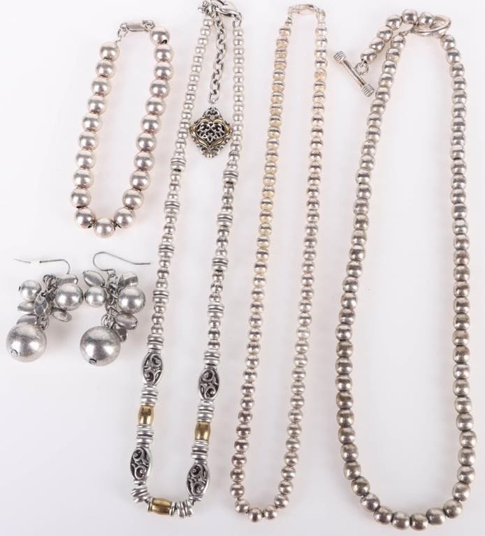 Lot 169158: STERLING SILVER BEADED LADIES JEWELRY - LOT OF 5