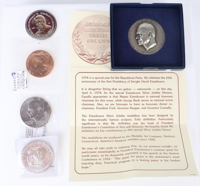 Lot 169178: EISENHOWER & RONALD REAGAN COLLECTOR'S COINS