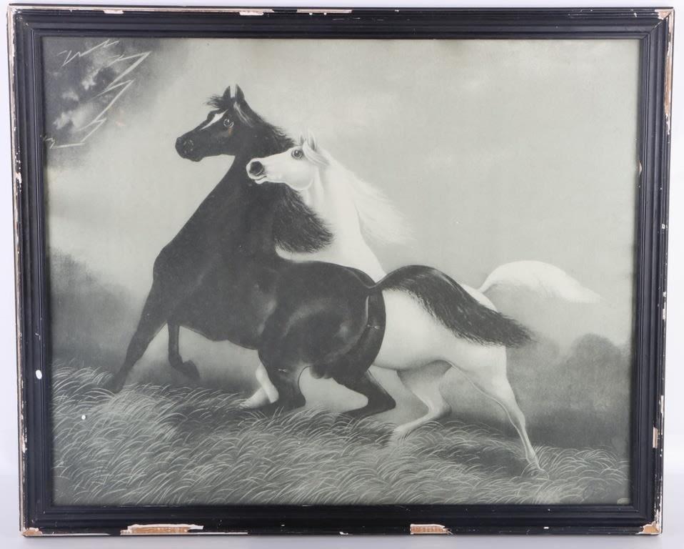 Lot 169196: SPIRITED HORSES NO. 2 SIGNED H. LEROY CHROMOLITHO