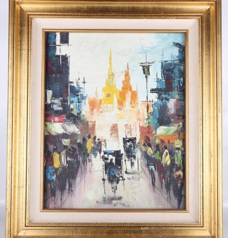 Lot 169205: HONG KONG IMPRESSIONIST PALETTE KNIFE OIL PAINTING