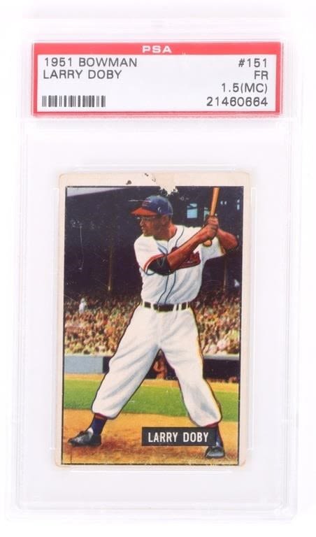 Lot 169214: 1951 LARRY DOBY PSA 1.5 BOWMAN BASEBALL CARD