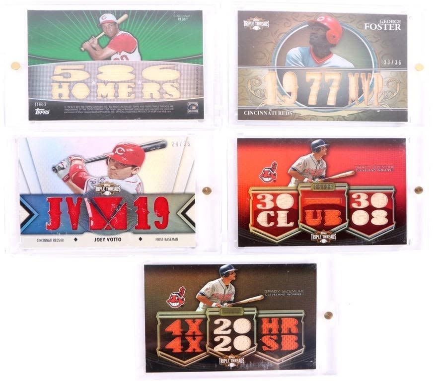 Lot 169219: TOPPS TRIPLE THREADS HOLOGRAPHIC CARDS (5)