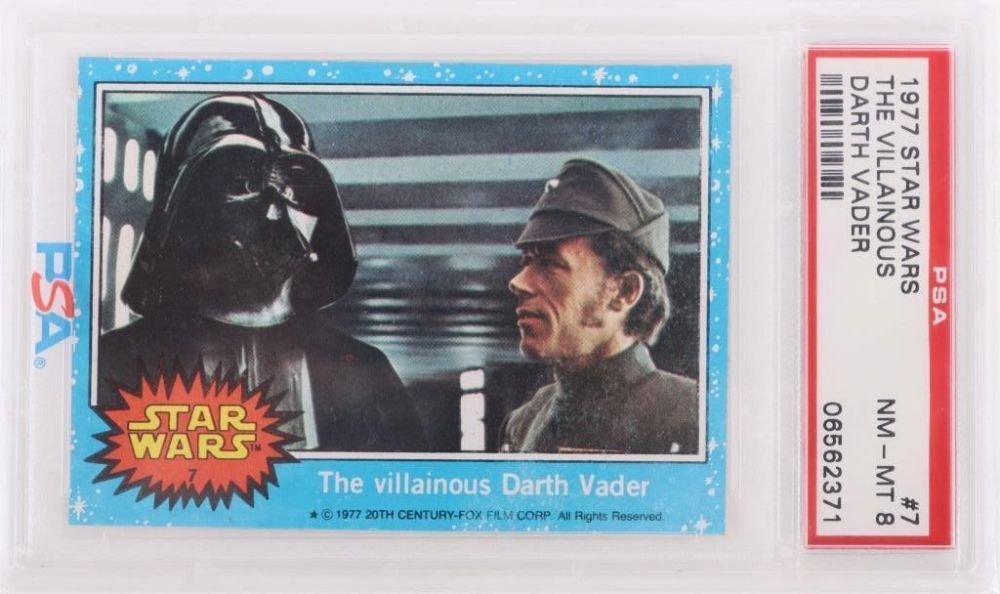 Lot 169223: 1977 STAR WARS #7 THE VILLAINOUS DARTH VADER PSA 8