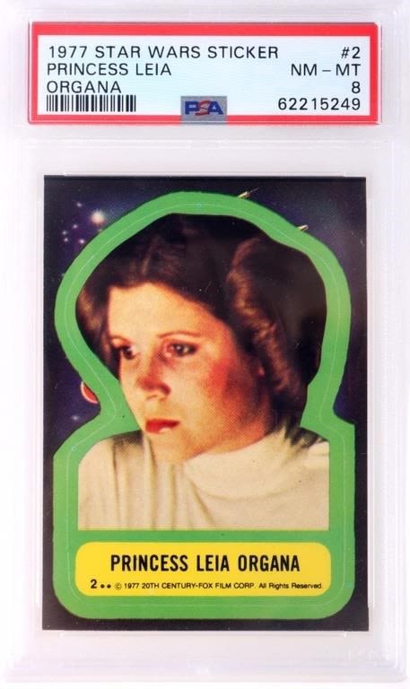 Lot 169224: 1977 STAR WARS CARD #2 PRINCESS LEIA ORGANA PSA 8
